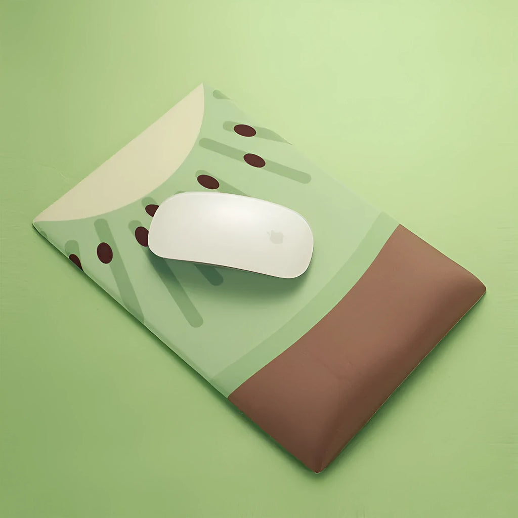 Silicone and cloth mouse pad with integrated wrist support in colourful thermal transfer design