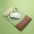 Silicone and cloth mouse pad with integrated wrist support in colourful thermal transfer design