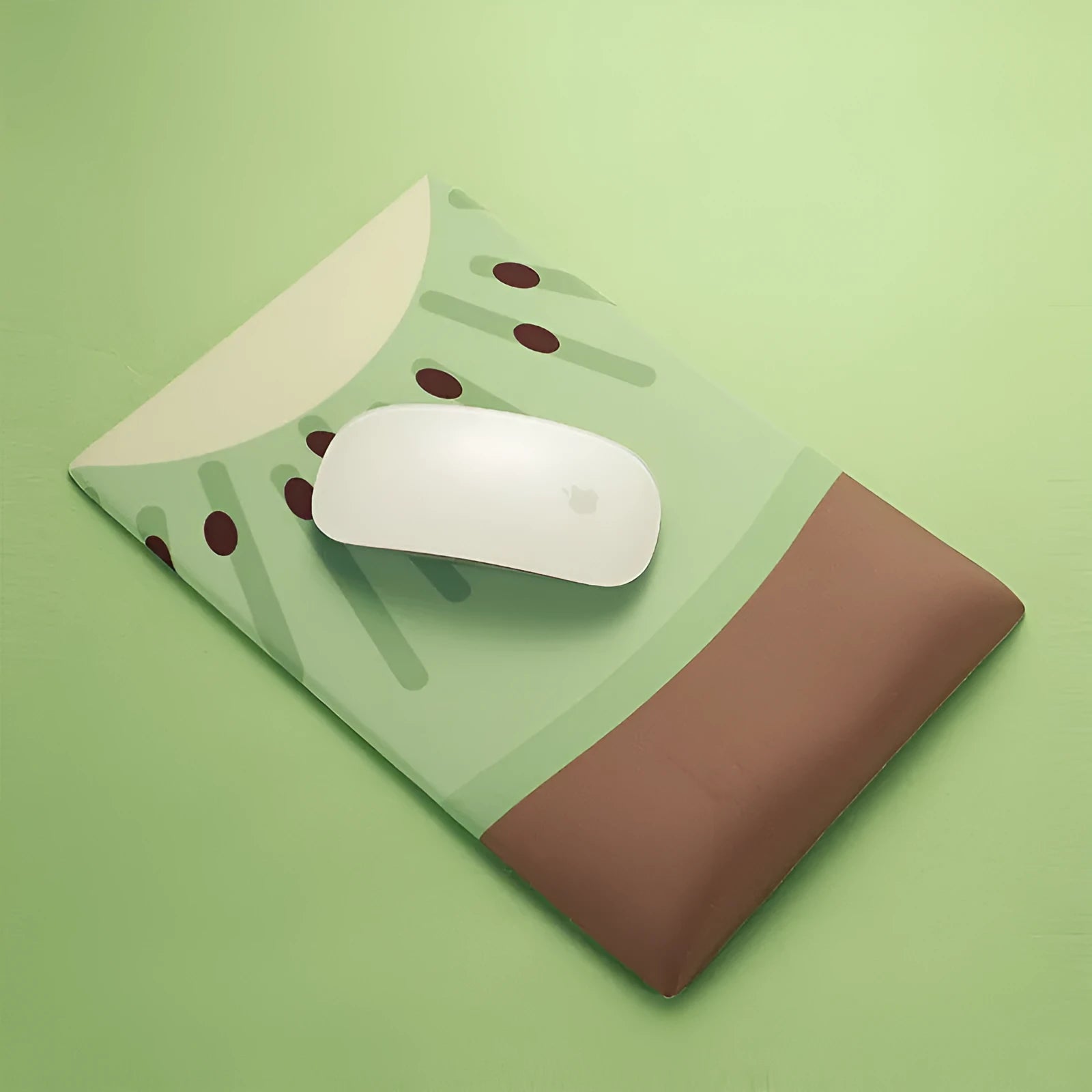 Silicone and cloth mouse pad with integrated wrist support in colourful thermal transfer design