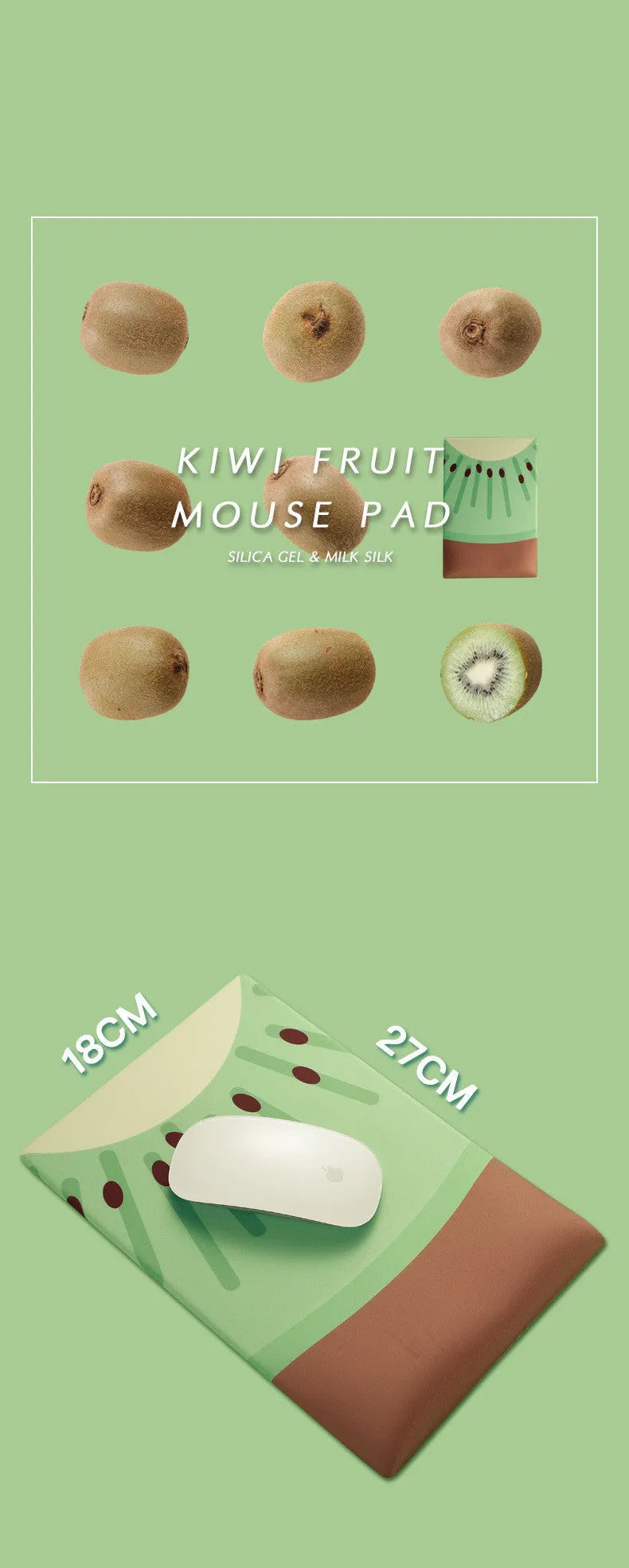 Silicone and cloth mouse pad with integrated wrist support in colourful thermal transfer design