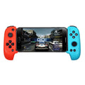 Cytec wireless Bluetooth telescopic game controller extended with phone, in black and red blue colours.