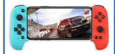 Cytec wireless Bluetooth telescopic game controller extended with phone, in black and red blue colours.