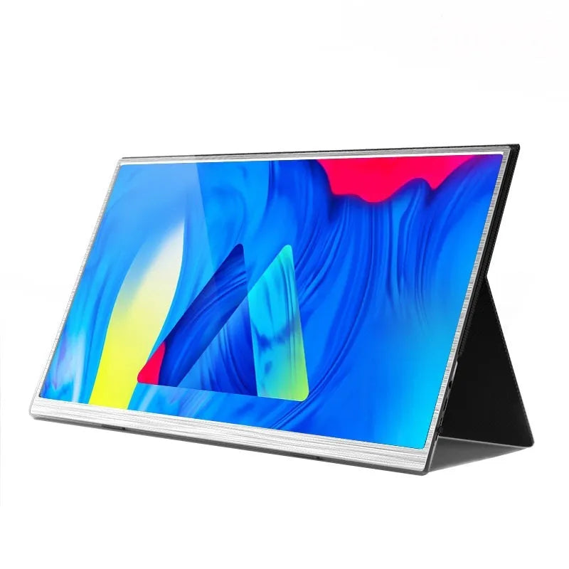 Zeuslap 15-inch portable external monitor with cables on a table