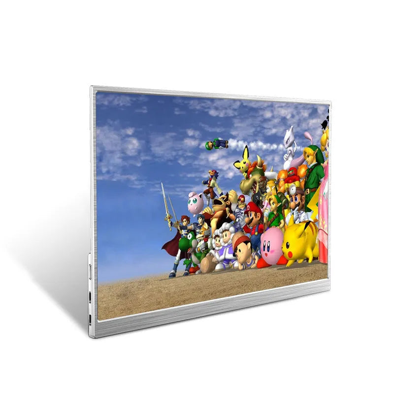 Zeuslap 15-inch portable external monitor with cables on a table
