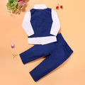 Boys' casual suit set with turtleneck, vest, tie, and trousers in cotton blend fabric