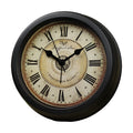 European retro style 6-inch round desk clock with silent alarm on wooden surface