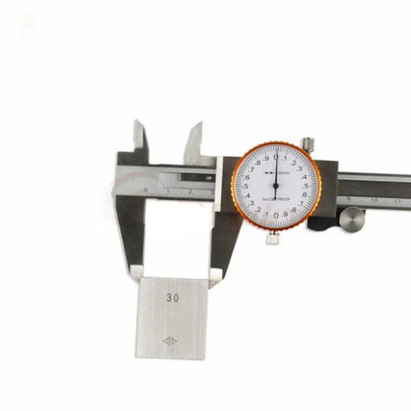 Black and white plastic vernier caliper showing 0-150mm measurement range with straightedge design