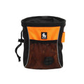 Orange waterproof dog training waist bag with removable poo compartment and breathable mesh panels