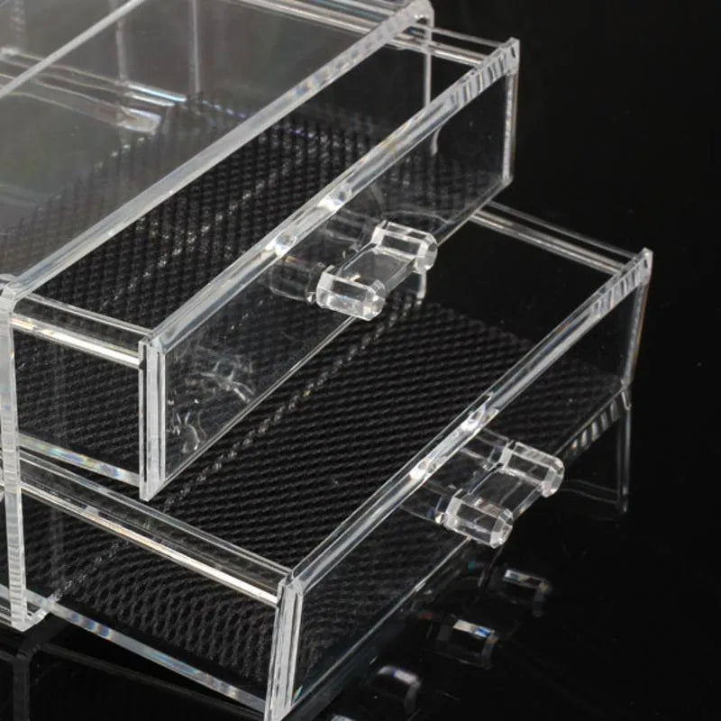 Clear foldable acrylic makeup storage case organiser with 18L capacity