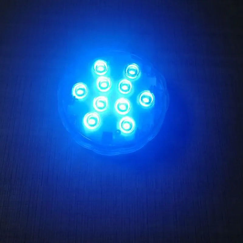 White waterproof disc LED light with remote control for swimming pools and garden decoration