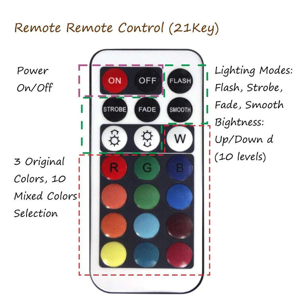 White waterproof disc LED light with remote control for swimming pools and garden decoration