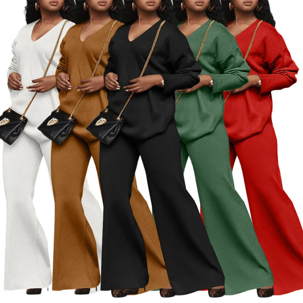 Women's brown suede two-piece casual suit with split sleeves in Japanese Korean style