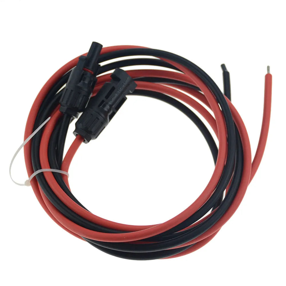 MC4 connector solar extension cable with 4mm² cross-section in black and red options