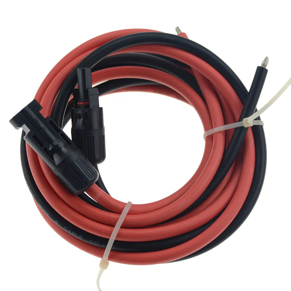 MC4 connector solar extension cable with 4mm² cross-section in black and red options