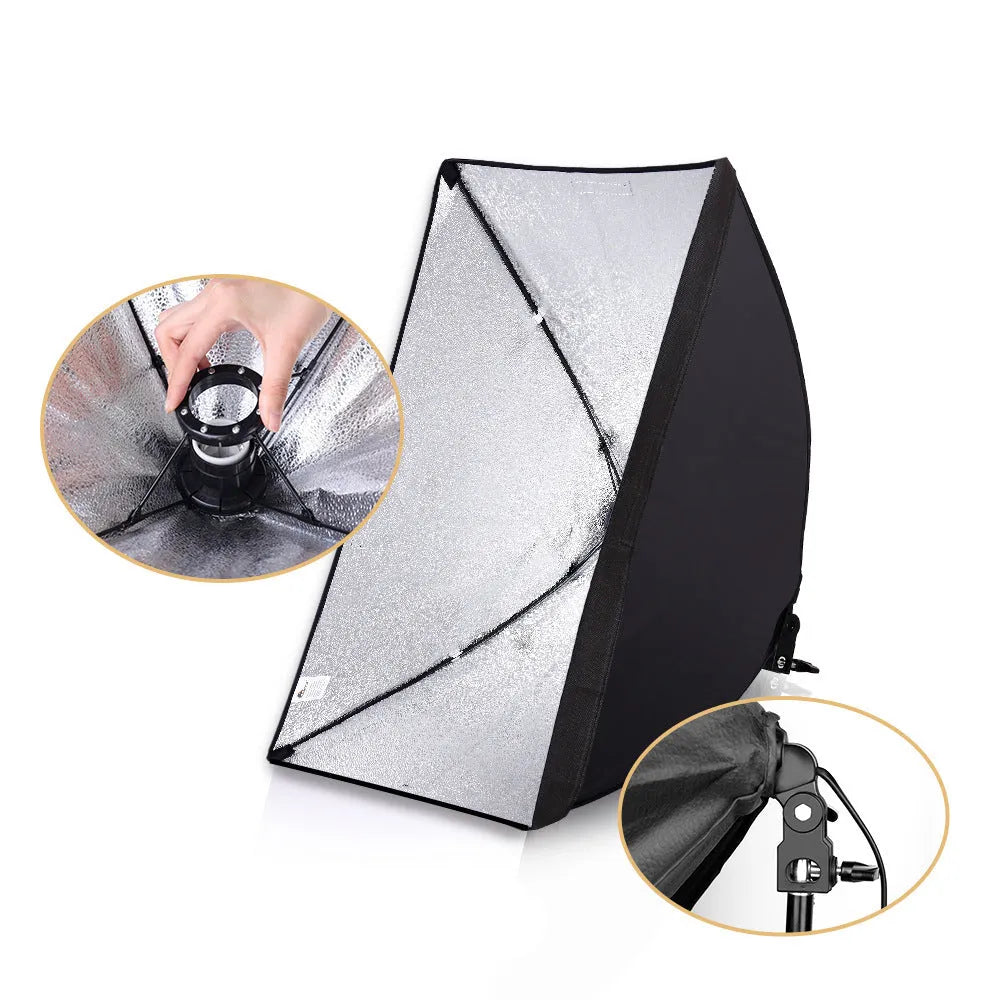 LIBEN 50x70cm soft light cloth reflector panel on a 2-metre stand for studio photography