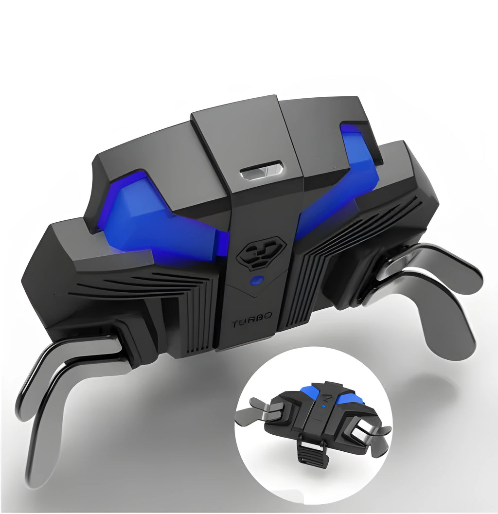 Black wired back button attachment for PS4 Slim and Pro controllers showing 3.5mm jack and Type-C port