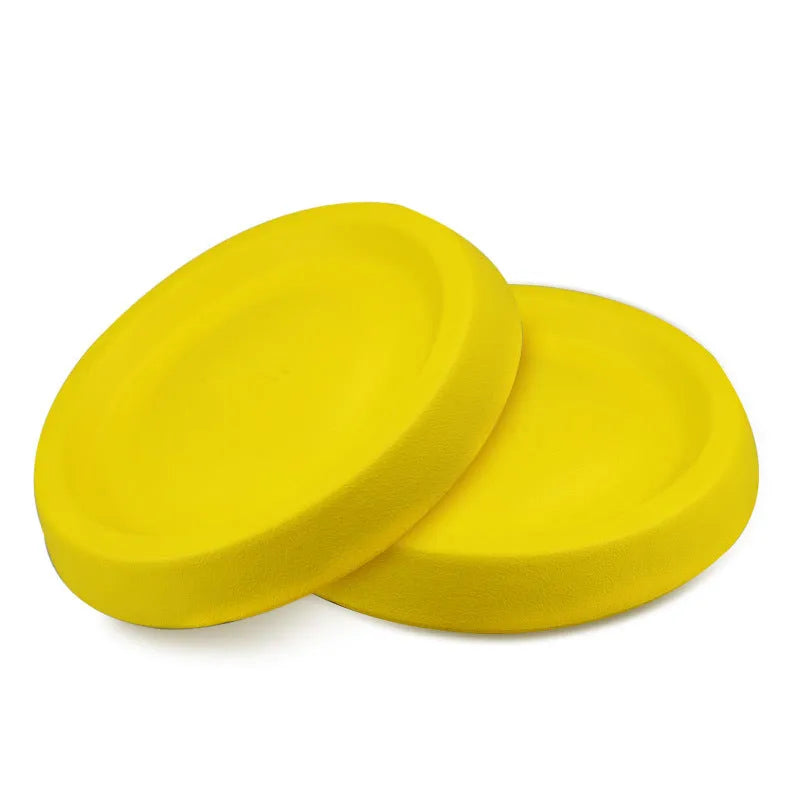 Yellow EVA dog throwing toy weighing 70g for pet training and interactive play