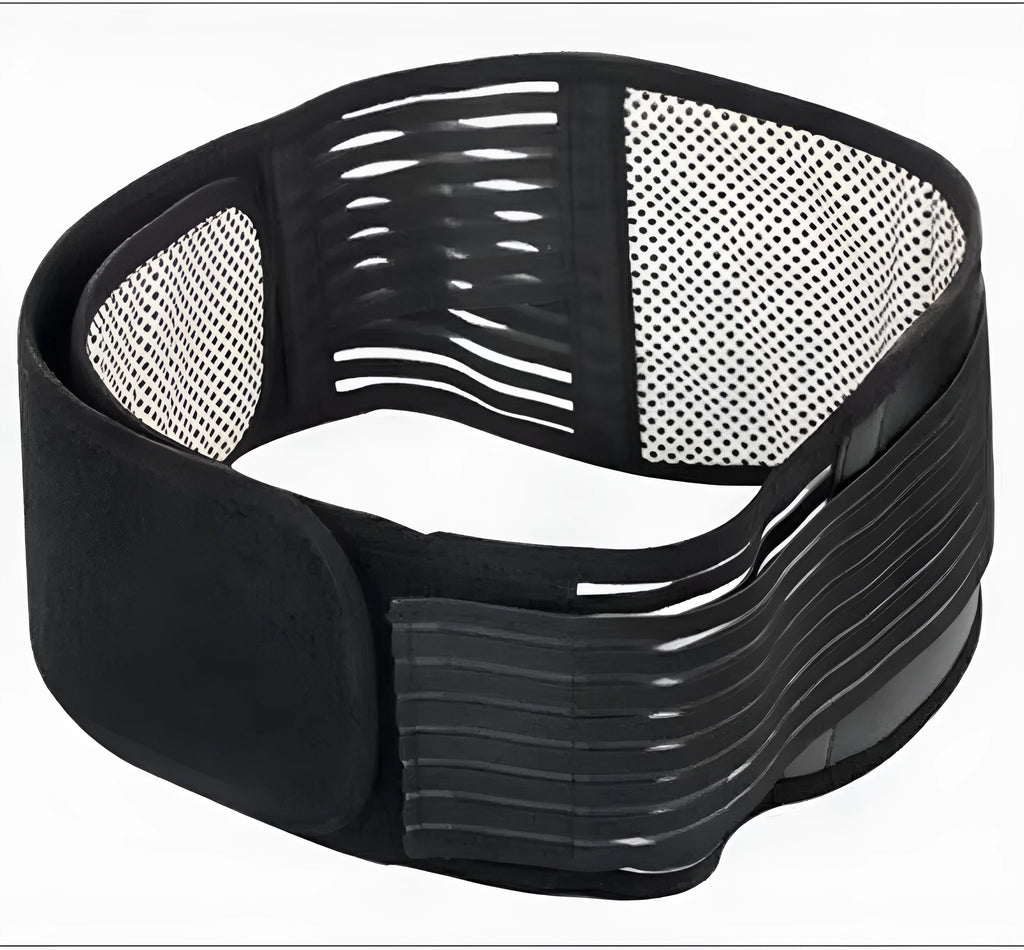 Self-heating waist protection belt with magnetic therapy elements in elastic cloth material
