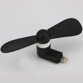 Portable mobile phone mini fan with plastic blades and rotary switch in multiple colours