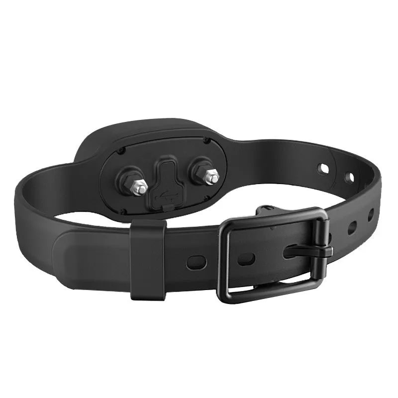 Black rechargeable waterproof dog training collar with remote control for anti-bark training