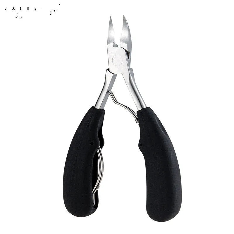 Professional stainless steel nail clippers set with red trumpet and olecranon scissors attachments