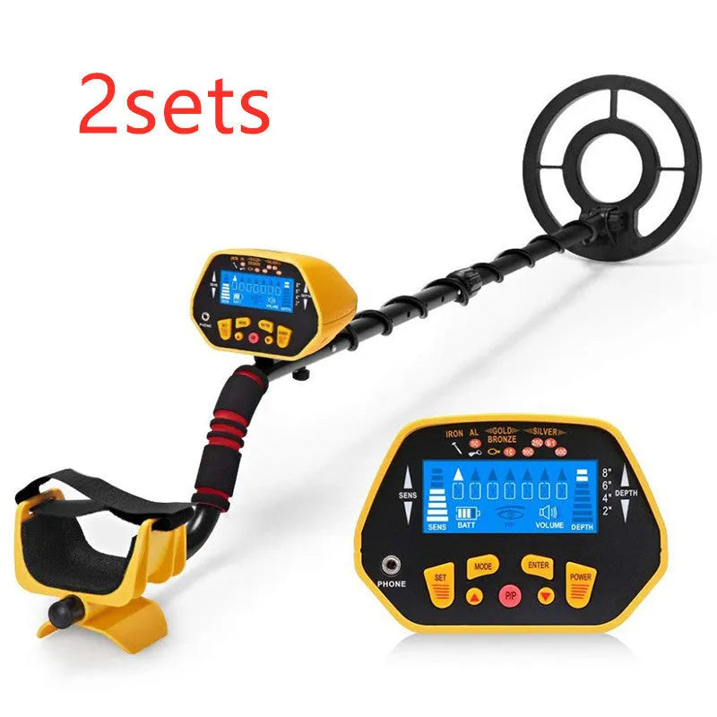 GC1028 black and yellow professional metal detector with LCD display and waterproof search coil