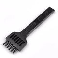 Black manual leather round hole punching tool with adjustable tooth configurations for 4mm spacing