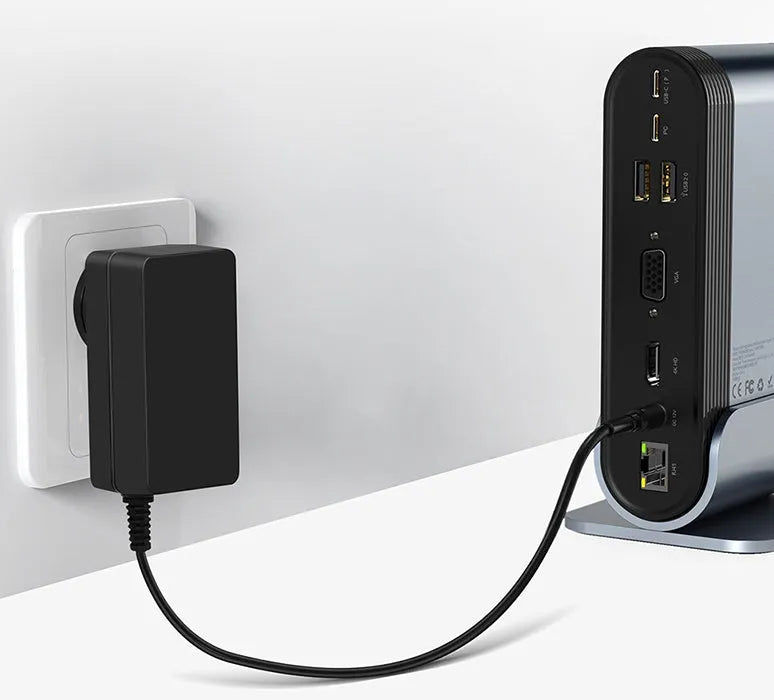 Deep space grey 16-in-1 Type-C docking station hub with multiple connectivity ports