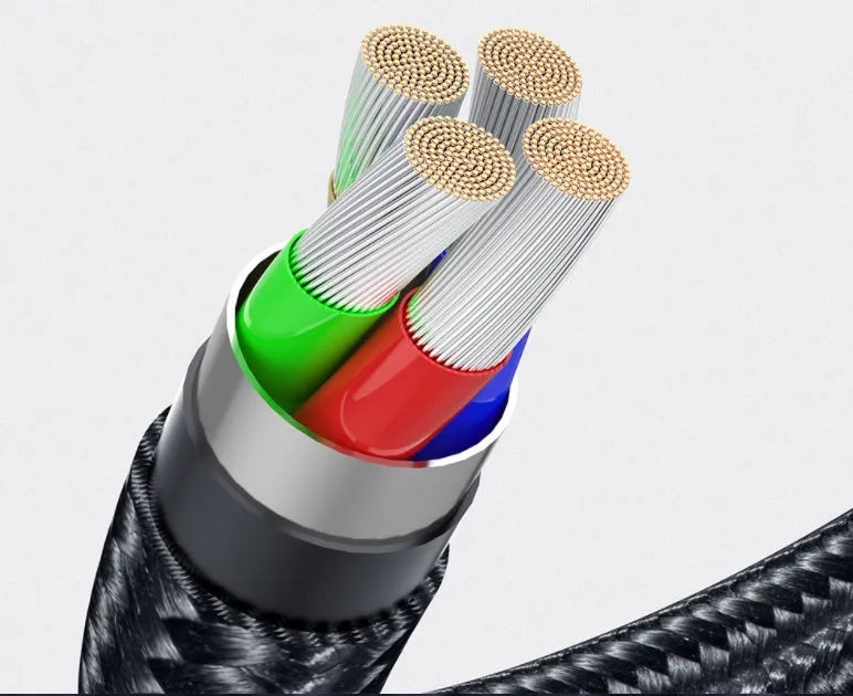 Essager rotating magnetic USB charging cable with blue LED light indicator in black colour