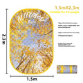 Waterproof picnic mat in brushed fabric showing two size options for 4-8 people outdoor use