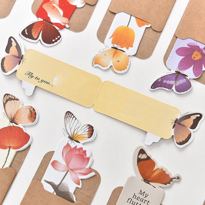 Butterfly design paper bookmark measuring 13.5cm by 5.5cm for stationery and gifting