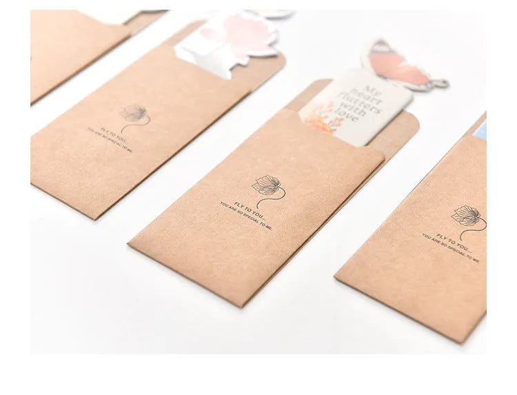 Butterfly design paper bookmark measuring 13.5cm by 5.5cm for stationery and gifting