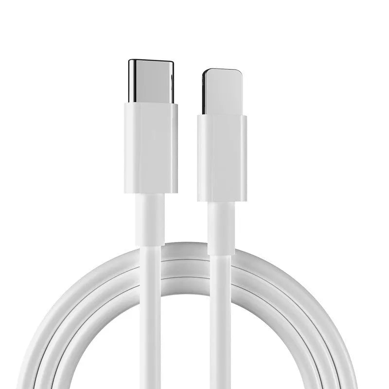 White 20W USB-C fast charger with 1m cable for iPhone and iPad
