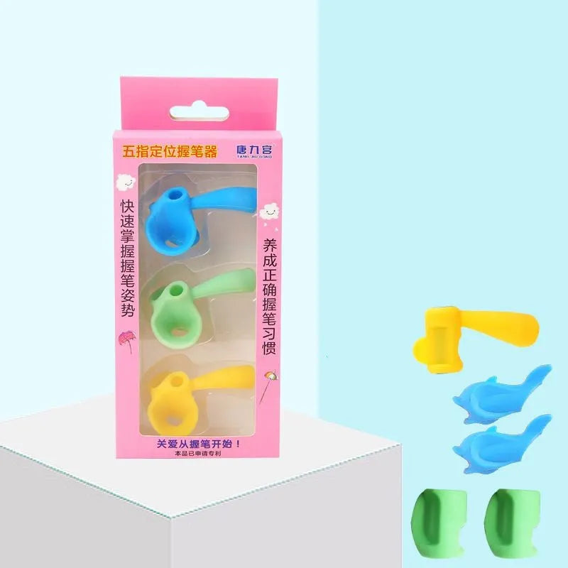 Children's writing orthosis pen holder for pencil grip training in mixed colours
