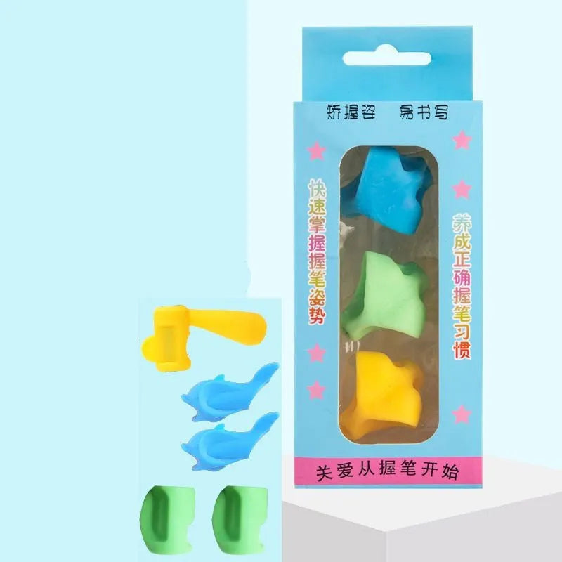 Children's writing orthosis pen holder for pencil grip training in mixed colours