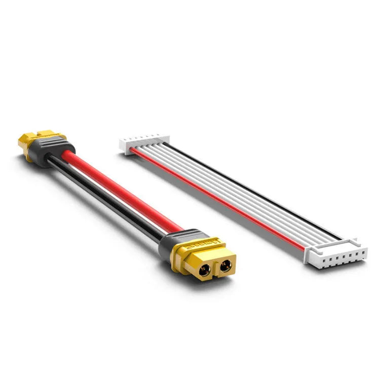 Grey parallel charging board for RC model and drone batteries.