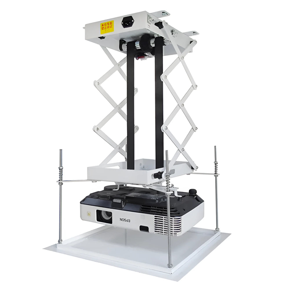 Projector electric lifting hanger with ultra-thin chassis and wireless remote control for ceiling mounting