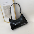 Women's small square underarm shoulder bag in PU material with Korean baguette design