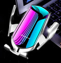 Magic Clip R1 automatic car phone holder with wireless charging in gold or silver for dashboard or air vent mounting