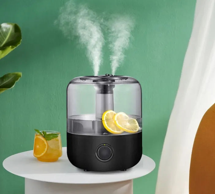 White bedside humidifier with mechanical controls and 3-litre water tank