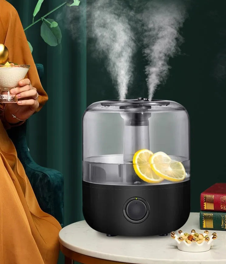 White bedside humidifier with mechanical controls and 3-litre water tank