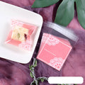 Pink self-adhesive plastic packaging bags for handmade soap with UV printed finish