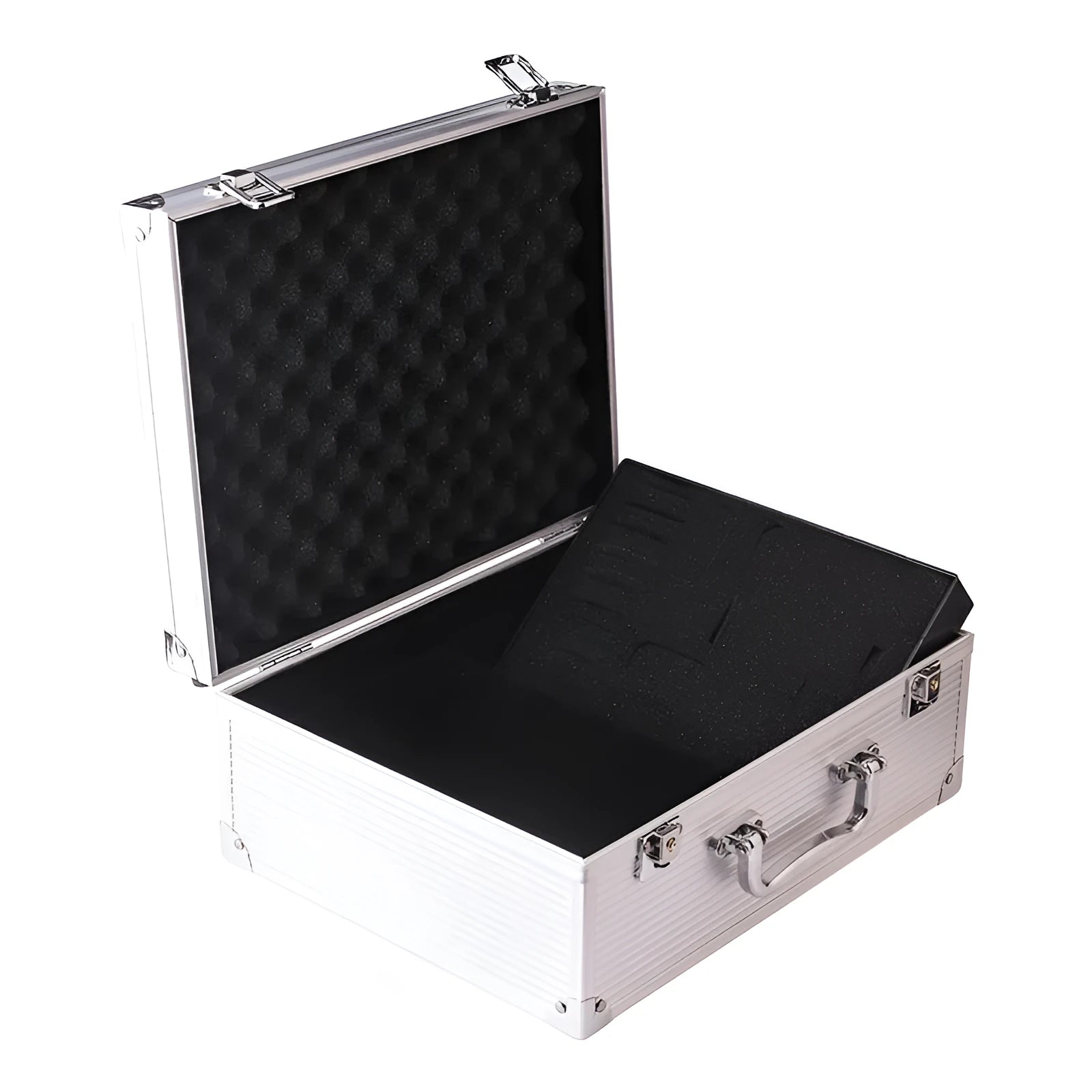 Aluminium alloy tattoo equipment storage box for professional kit organisation in black or silver
