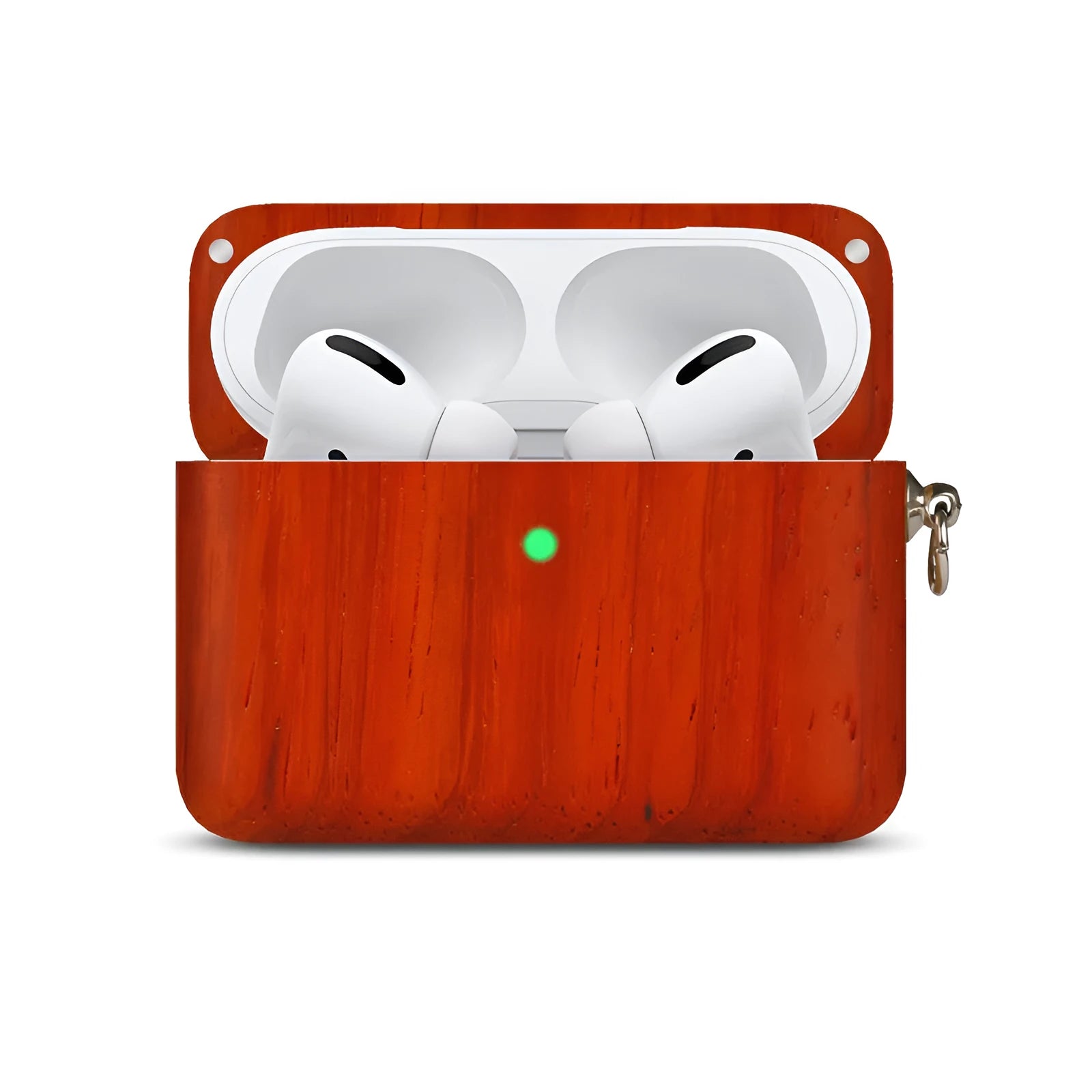 Solid wood Bluetooth earphone sleeve in bamboo finish with lanyard for wireless earphone case protection