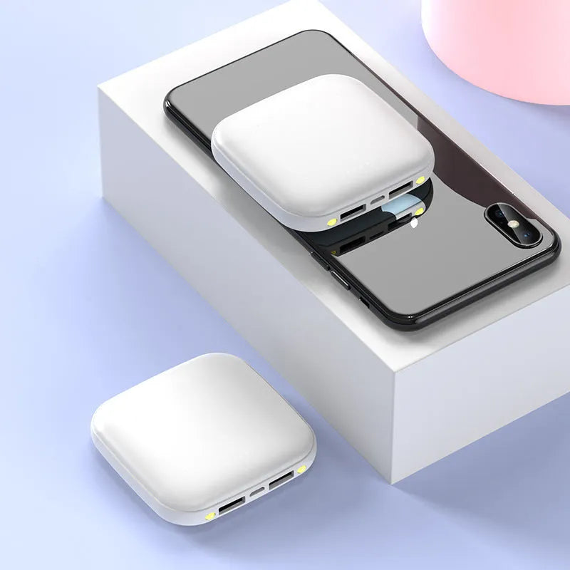 Mini power bank with 20000mAh capacity and LED flashlight in plastic shell
