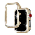 Aluminium alloy Apple Watch protective case with diamond frame in silver, black, rose gold, rose pink and gold colours