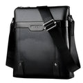 Men's medium shoulder bag in PU leather with zipper opening and square shape