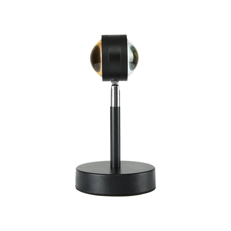 Black USB dual-head sunset projection lamp with touch control measuring 140x240mm