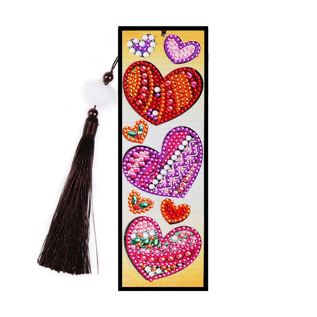 DIY diamond painting bookmark kit with a sparkling mandala flower design on a PVC base.