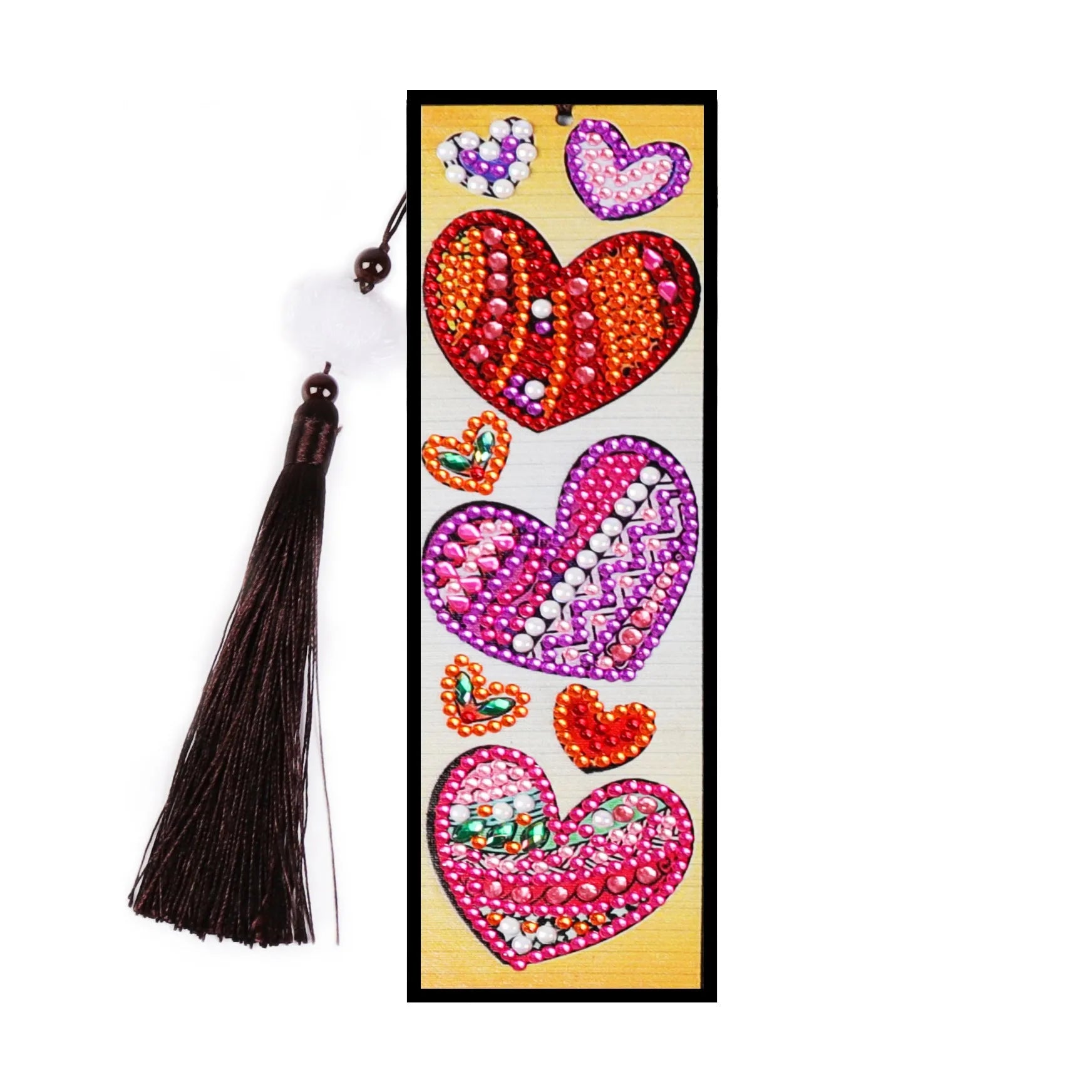 DIY diamond painting bookmark kit with a sparkling mandala flower design on a PVC base.